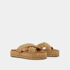 Mules à Plateformes Et Brides Croisées En Corde Beige -Xoxo Boutique 01W008785D.1708517072