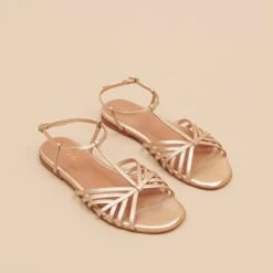 Sandales à Brides En Cuir Métallisé Or -Xoxo Boutique 01W008788C.1708517076