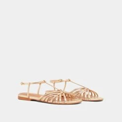 Sandales à Brides En Cuir Métallisé Or -Xoxo Boutique 01W008788D.1708517076