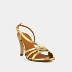 Sandales à Talons Brides En Cuir Métallisé Or -Xoxo Boutique 01W008816D.1694504462