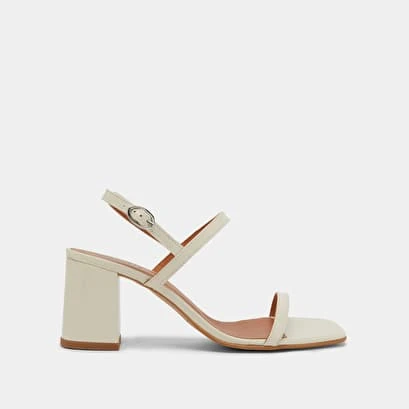 Sandales Ouvertes à Talons En Cuir Brillant écru 4 Sandales Ouvertes à Talons En Cuir Brillant écru – Image 2