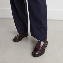 Mocassins En Cuir Glacé Bordeaux -Xoxo Boutique 01W008836C.1694504507