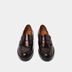 Mocassins En Cuir Glacé Bordeaux -Xoxo Boutique 01W008836G.1694504509