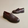 Mocassins En Cuir Reptile Marron -Xoxo Boutique 01W008837A.1694504510