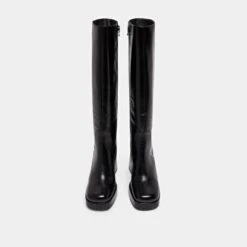 Bottes à Talons Et Bouts Carrés En Cuir Vieilli Noir 15 Bottes à Talons Et Bouts Carrés En Cuir Vieilli Noir -Xoxo Boutique 01W008862G.1694504613