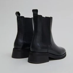 Boots à Bouts Arrondis Et élastiques En Cuir Noir -Xoxo Boutique 01W008874E.1694504649