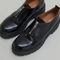 Derbies à Fermetures éclairs Et Semelles... En Cuir Noir -Xoxo Boutique 01W008881E.1694504672