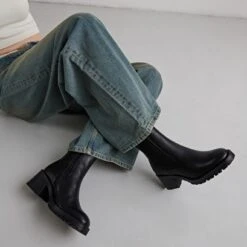 Bottines à Semelles Crantées En Cuir Grainé Noir -Xoxo Boutique 01W008918C.1694504778
