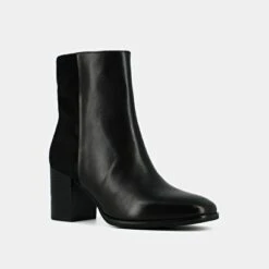 Bottines à Talons En Cuir Et Velours Noir -Xoxo Boutique 01W008934D.1694504841