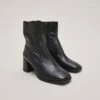 Bottines à Bouts Ovales En Cuir Vieilli Noir -Xoxo Boutique 01W008941A.1694504861