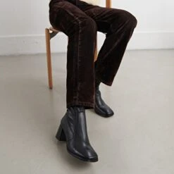 Bottines à Bouts Ovales En Cuir Vieilli Noir -Xoxo Boutique 01W008941C.1694504862