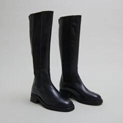 Bottes Hautes En Cuir Noir -Xoxo Boutique 01W008957C.1694504898