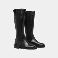 Bottes Hautes En Cuir Noir -Xoxo Boutique 01W008957D.1694504899