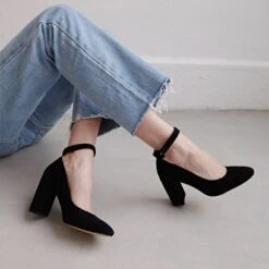 Xoxo Boutique 46 Babies à Talons Hauts En Velours Noir