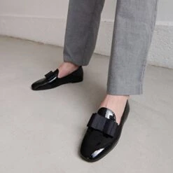 Ballerines à Bouts Arrondis En Cuir Verni Noir -Xoxo Boutique 01W008986C.1694504977