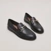 Mocassins à Mors Dorés En Cuir Noir -Xoxo Boutique 01W008989A.1694504985