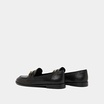 Mocassins à Mors Dorés En Cuir Noir 8 Mocassins à Mors Dorés En Cuir Noir – Image 6