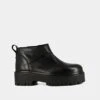 Boots à Semelles Crantées En Cuir Noir -Xoxo Boutique 01W008991A.1694504992