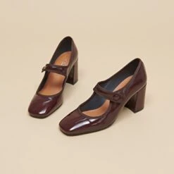 Babies à Talons Et Brides épaisses En Vernis Plissé Bordeaux -Xoxo Boutique 01W009018C.1698942985