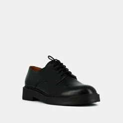 Derbies à Lacets En Cuir Glacé Noir -Xoxo Boutique 01W009023C.1698942857