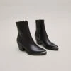 Boots à Bouts Argentés En Cuir Noir -Xoxo Boutique 01W009040A.1698942925