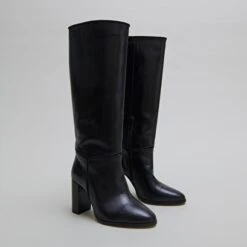 Bottes En Cuir Et Velours Noirs -Xoxo Boutique 01W009043C.1699008930