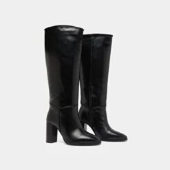 Bottes En Cuir Et Velours Noirs -Xoxo Boutique 01W009043D.1699008948