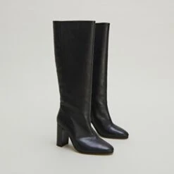 Bottes à Talons En Cuir Noir -Xoxo Boutique 01W009052C.1698942839
