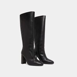 Bottes à Talons En Cuir Noir -Xoxo Boutique 01W009052D.1698942840