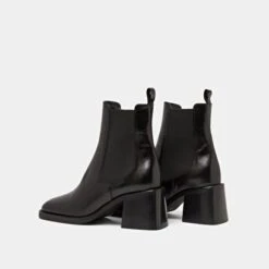 Boots à élastiques Et Talons épais En Cuir Noir -Xoxo Boutique 01W009072F.1698943004