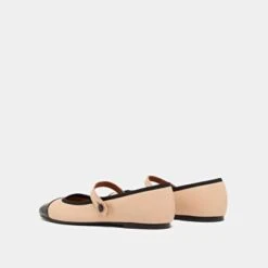 Ballerines à Brides En Cuir Verni Beige -Xoxo Boutique 01W009098F.1698942993