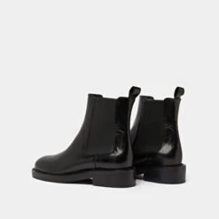 Boots à Fronces Et élastiques En Cuir Noir -Xoxo Boutique 01W009119F.1698942925