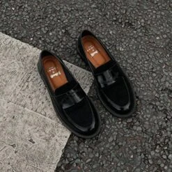 Mocassins College à Bouts Ronds - Jonak ... En Cuir Glacé Et Laine Noirs 10 Mocassins College à Bouts Ronds - Jonak ... En Cuir Glacé Et Laine Noirs -Xoxo Boutique 01W009132C.1699442714