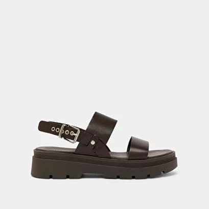 Sandales à Plateformes Et Lanières En Cuir Marron 4 Sandales à Plateformes Et Lanières En Cuir Marron – Image 2