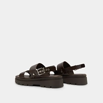 Sandales à Plateformes Et Lanières En Cuir Marron 8 Sandales à Plateformes Et Lanières En Cuir Marron – Image 6