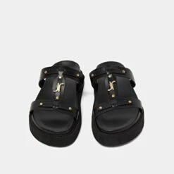 Sandales à Plateformes En Cuir Glacé Noir -Xoxo Boutique 01W009149H.1708617764