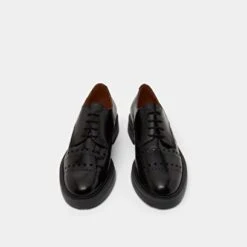 Derbies Percées En Cuir Glacé Noir -Xoxo Boutique 01W009155G.1708516845