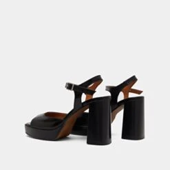 Sandales à Hauts Talons Et Plateformes En Cuir Noir -Xoxo Boutique 01W009158F.1708517029