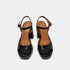 Sandales à Hauts Talons Et Plateformes En Cuir Noir -Xoxo Boutique 01W009158G.1708517030