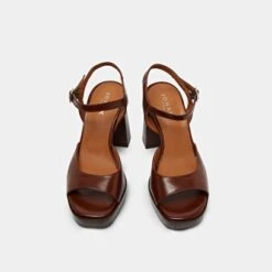 Sandales à Hauts Talons Et Plateformes En Cuir Marron 15 Sandales à Hauts Talons Et Plateformes En Cuir Marron -Xoxo Boutique 01W009159G.1708517026