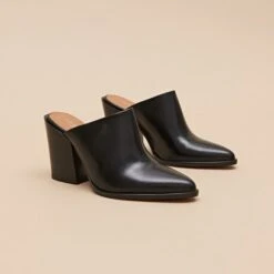 Xoxo Boutique 36 Mules à Talons Hauts En Cuir Noir