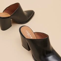 Mules à Talons Hauts En Cuir Noir -Xoxo Boutique 01W009164E.1708517036