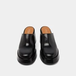 Mules à Plateformes Et Talons En Cuir Noir -Xoxo Boutique 01W009165G.1708618087