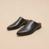 Mules à Bouts Pointus En Cuir Noir 2 Mules à Bouts Pointus En Cuir Noir -Xoxo Boutique 01W009190A.1708516839