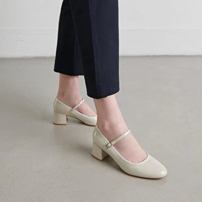 Babies à Talons En Vernis écru 3 Babies à Talons En Vernis écru