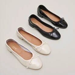 Ballerines à Lacets En Vernis Plissé Noir 15 Ballerines à Lacets En Vernis Plissé Noir -Xoxo Boutique 01W009218G.1706202300