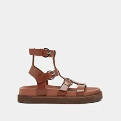 Sandales à Brides Et Semelles épaisses En Cuir Glacé Marron -Xoxo Boutique 01W009226B.1708517124