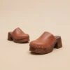 Mules à Plateformes En Cuir Cognac -Xoxo Boutique 01W009256A.1708517190