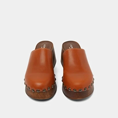 Mules à Plateformes En Cuir Cognac 10 Mules à Plateformes En Cuir Cognac – Image 8