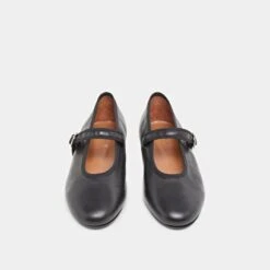 Ballerines à Brides Et Boucles Ajustantes En Cuir Noir -Xoxo Boutique 01W009287G.1708516917